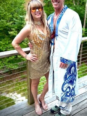 LIKE NEW: Stunning Gold Sequin Dress
